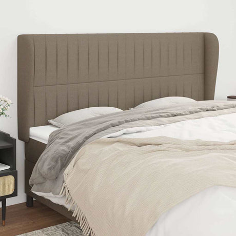 Vidaxl hoofdbord met randen 163x23x118 128 cm stof taupe