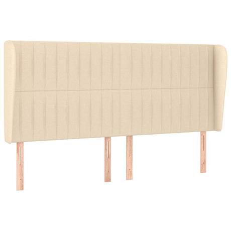 Vidaxl hoofdbord met randen 163x23x118 128 cm stof crèmekleurig