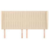 Vidaxl hoofdbord met randen 183x23x118 128 cm stof crèmekleurig