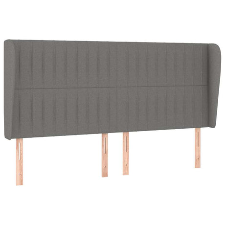 Vidaxl hoofdbord met randen 203x23x118 128 cm stof donkergrijs