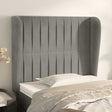 Vidaxl hoofdbord met randen 93x23x118 128 cm fluweel lichtgrijs