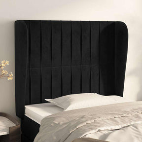 Vidaxl hoofdbord met randen 103x23x118 128 cm fluweel zwart