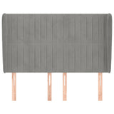 Vidaxl hoofdbord met randen 147x23x118 128 cm fluweel lichtgrijs