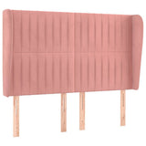 Vidaxl hoofdbord met randen 147x23x118 128 cm fluweel roze