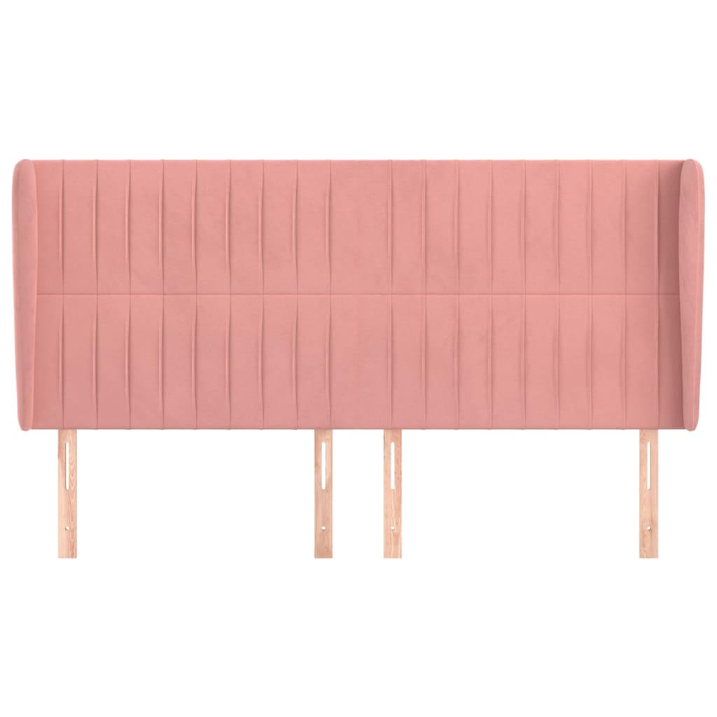 Vidaxl hoofdbord met randen 163x23x118 128 cm fluweel roze