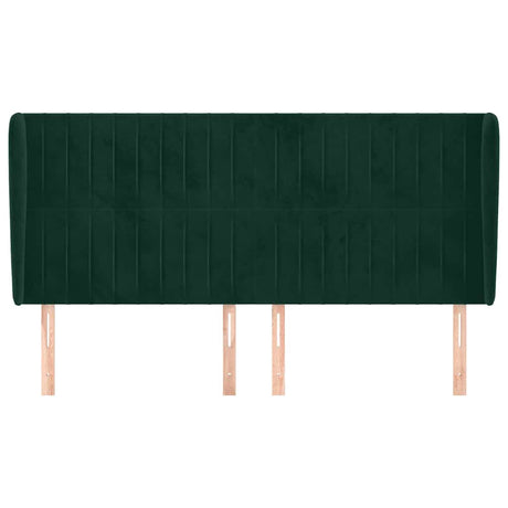Vidaxl hoofdbord met randen 183x23x118 128 cm fluweel donkergroen