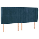 Vidaxl hoofdbord met randen 183x23x118 128 cm fluweel donkerblauw