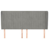 Vidaxl hoofdbord met randen 203x23x118 128 cm fluweel lichtgrijs
