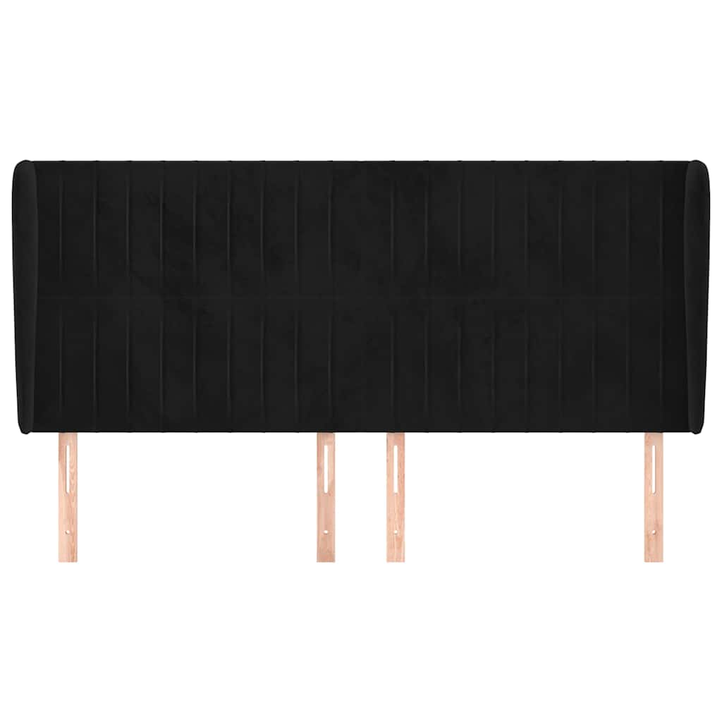 Vidaxl hoofdbord met randen 203x23x118 128 cm fluweel zwart