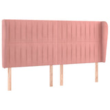 Vidaxl hoofdbord met randen 203x23x118 128 cm fluweel roze
