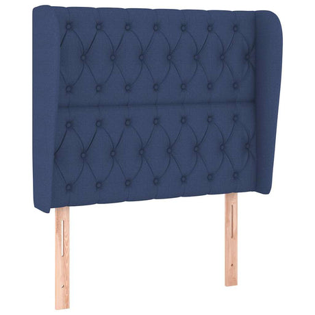 Vidaxl hoofdbord met randen 93x23x118 128 cm stof blauw