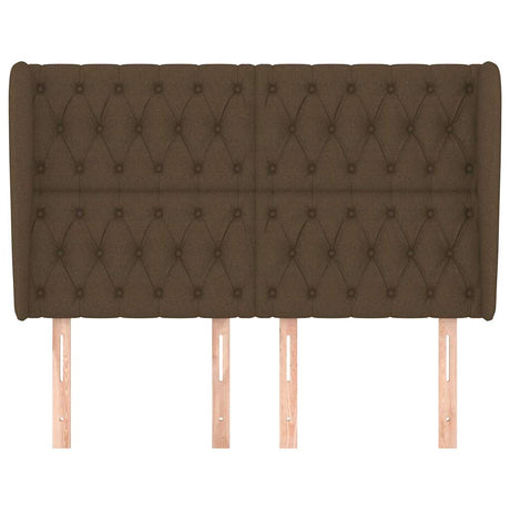Vidaxl hoofdbord met randen 147x23x118 128 cm stof donkerbruin
