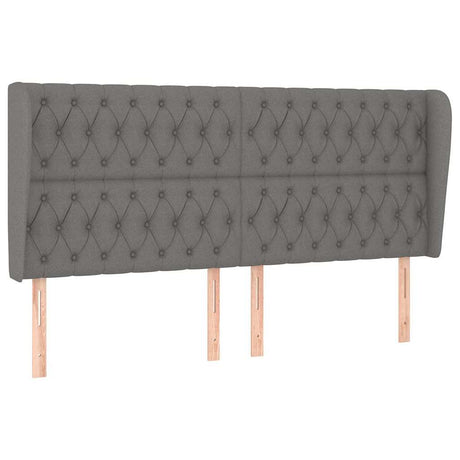 Vidaxl hoofdbord met randen 203x23x118 128 cm stof donkergrijs