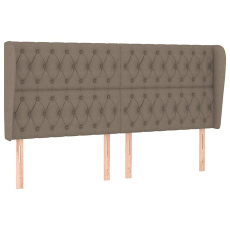 Vidaxl hoofdbord met randen 203x23x118 128 cm stof taupe