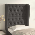 Vidaxl hoofdbord met randen 83x23x118 128 cm fluweel donkergrijs