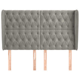 Vidaxl hoofdbord met randen 147x23x118 128 cm fluweel lichtgrijs