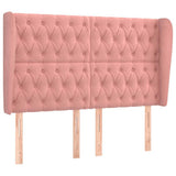 Vidaxl hoofdbord met randen 163x23x118 128 cm fluweel roze