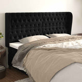 Vidaxl hoofdbord met randen 203x23x118 128 cm fluweel zwart