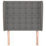 Vidaxl hoofdbord met randen 93x23x118 128 cm stof donkergrijs