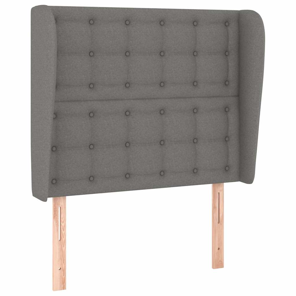 Vidaxl hoofdbord met randen 103x23x118 128 cm stof donkergrijs