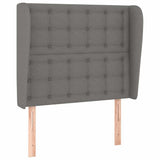 Vidaxl hoofdbord met randen 103x23x118 128 cm stof donkergrijs