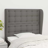 Vidaxl hoofdbord met randen 103x23x118 128 cm stof donkergrijs