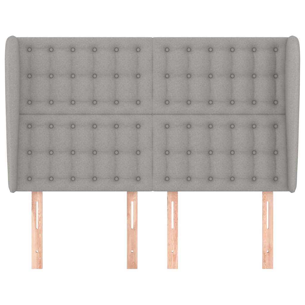 Vidaxl hoofdbord met randen 147x23x118 128 cm stof lichtgrijs