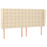 Vidaxl hoofdbord met randen 183x23x118 128 cm stof crèmekleurig