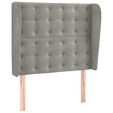 Vidaxl hoofdbord met randen 93x23x118 128 cm fluweel lichtgrijs