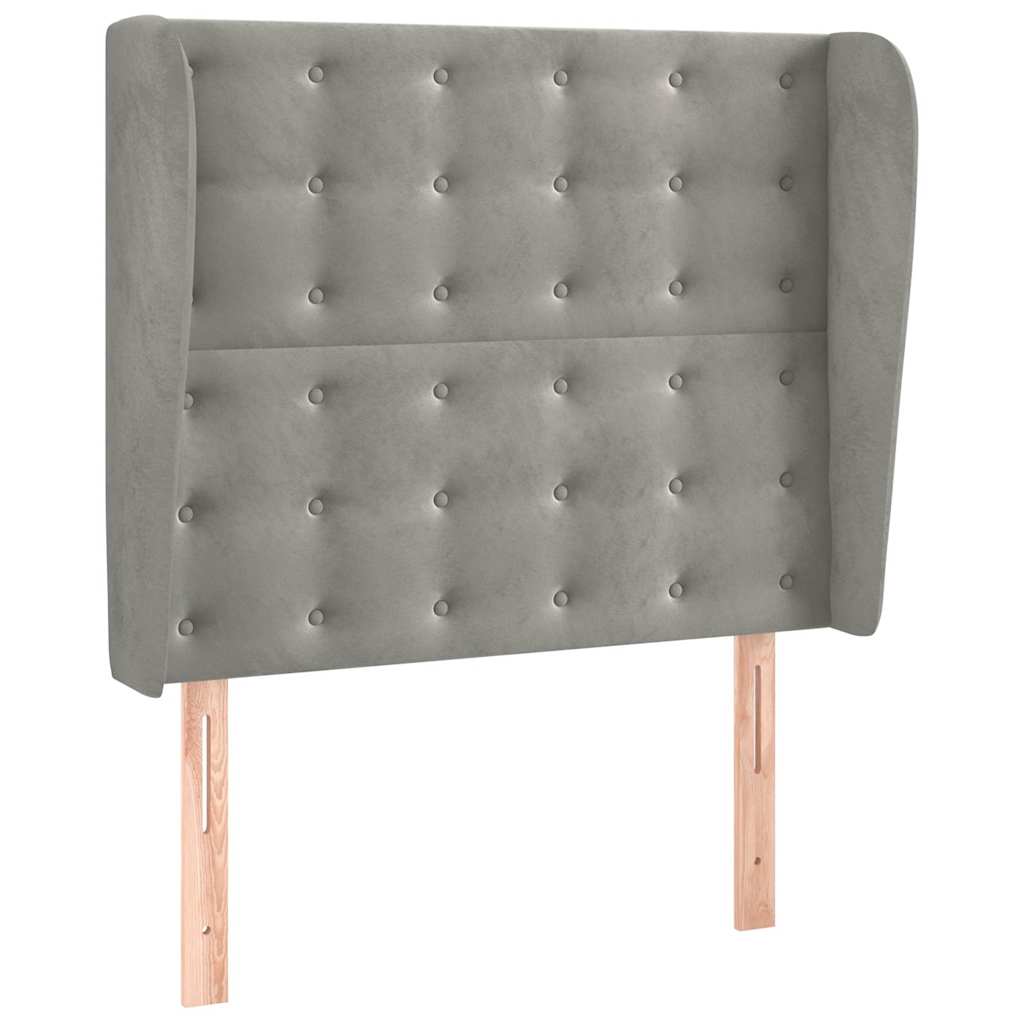 Vidaxl hoofdbord met randen 93x23x118 128 cm fluweel lichtgrijs