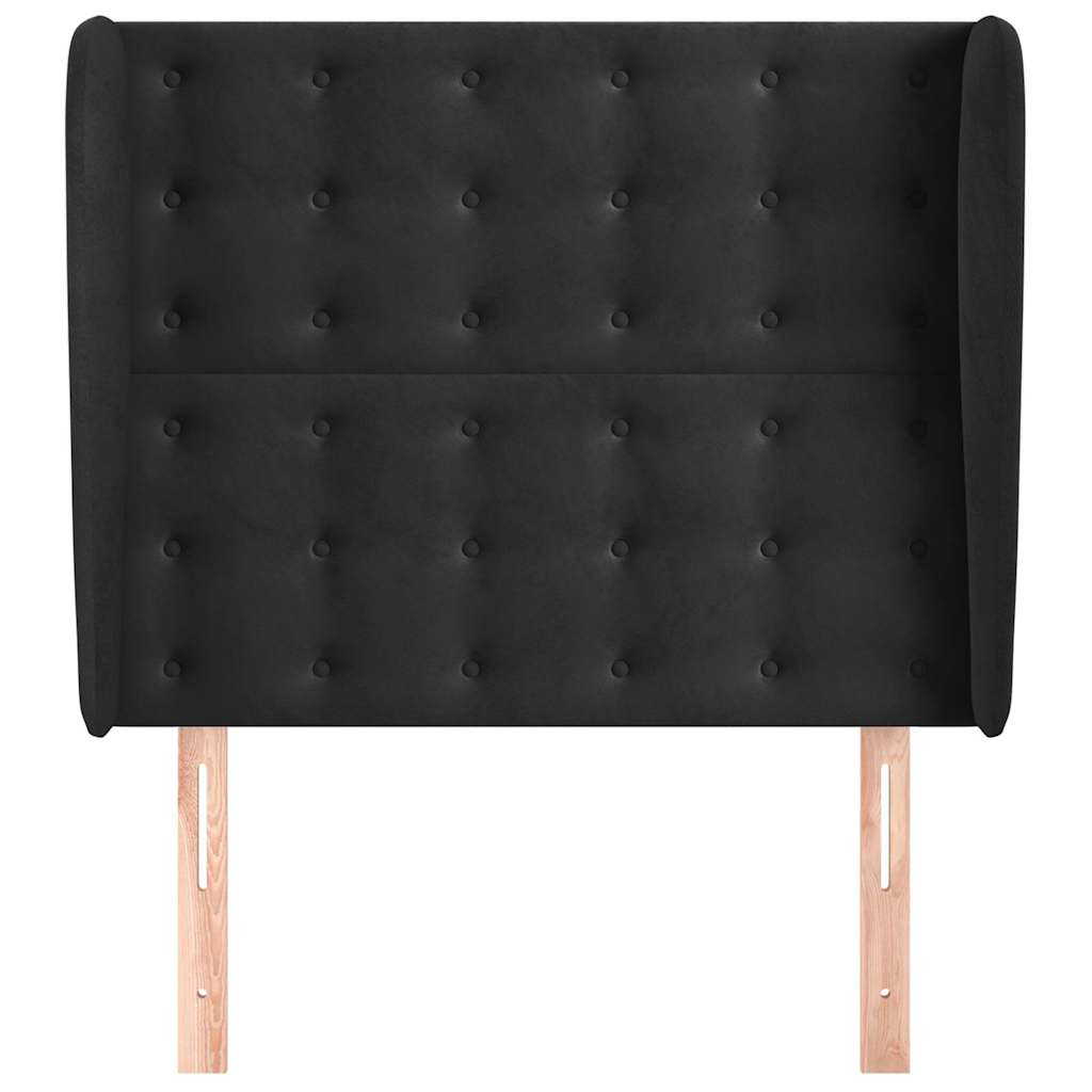Vidaxl hoofdbord met randen 103x23x118 128 cm fluweel zwart