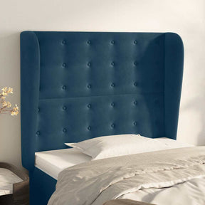 Vidaxl hoofdbord met randen 103x23x118 128 cm fluweel donkerblauw