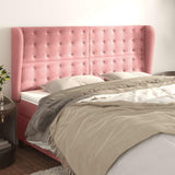 Vidaxl hoofdbord met randen 183x23x118 128 cm fluweel roze
