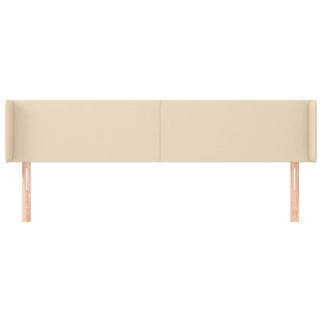 Vidaxl hoofdbord met randen 163x16x78 88 cm stof crèmekleurig