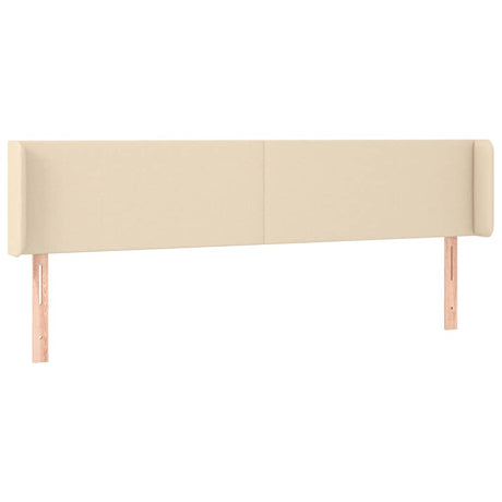 Vidaxl hoofdbord met randen 203x16x78 88 cm stof crèmekleurig
