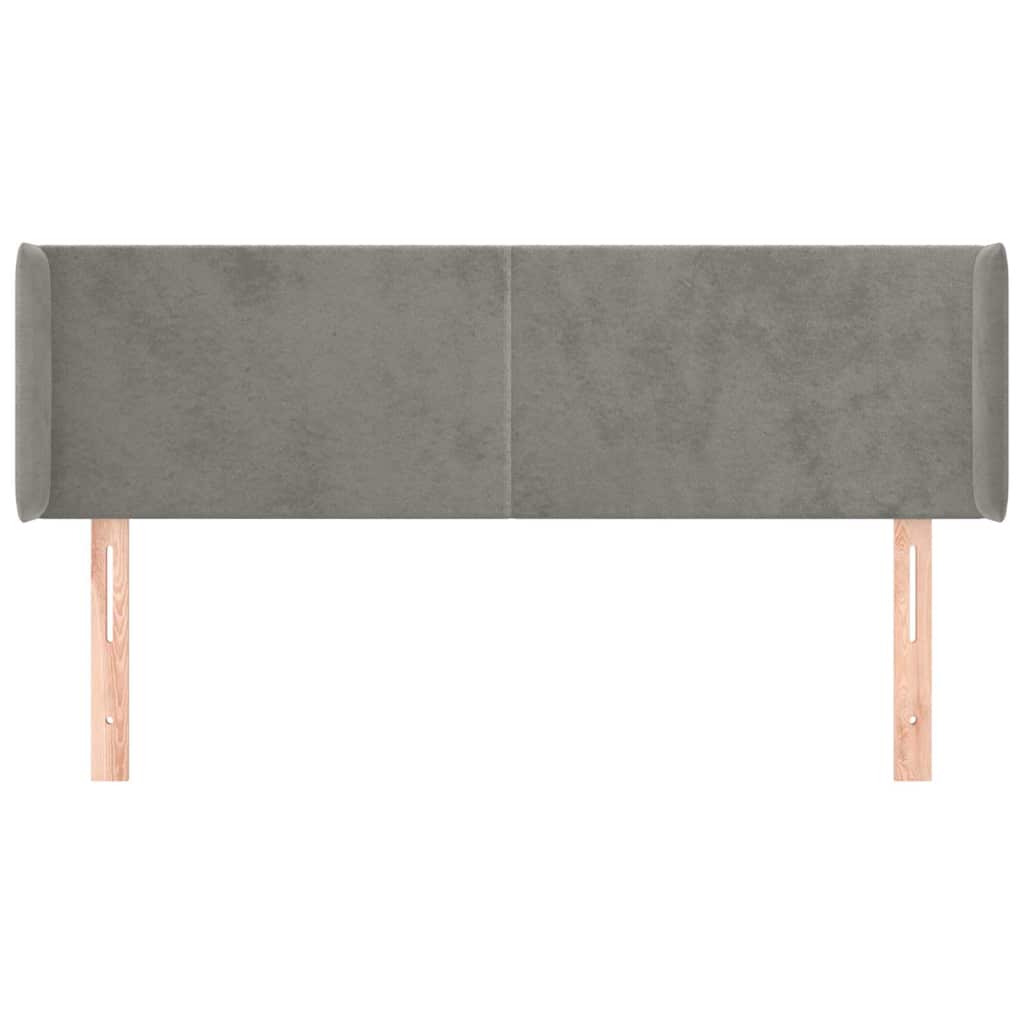 Vidaxl hoofdbord met randen 147x16x78 88 cm fluweel lichtgrijs