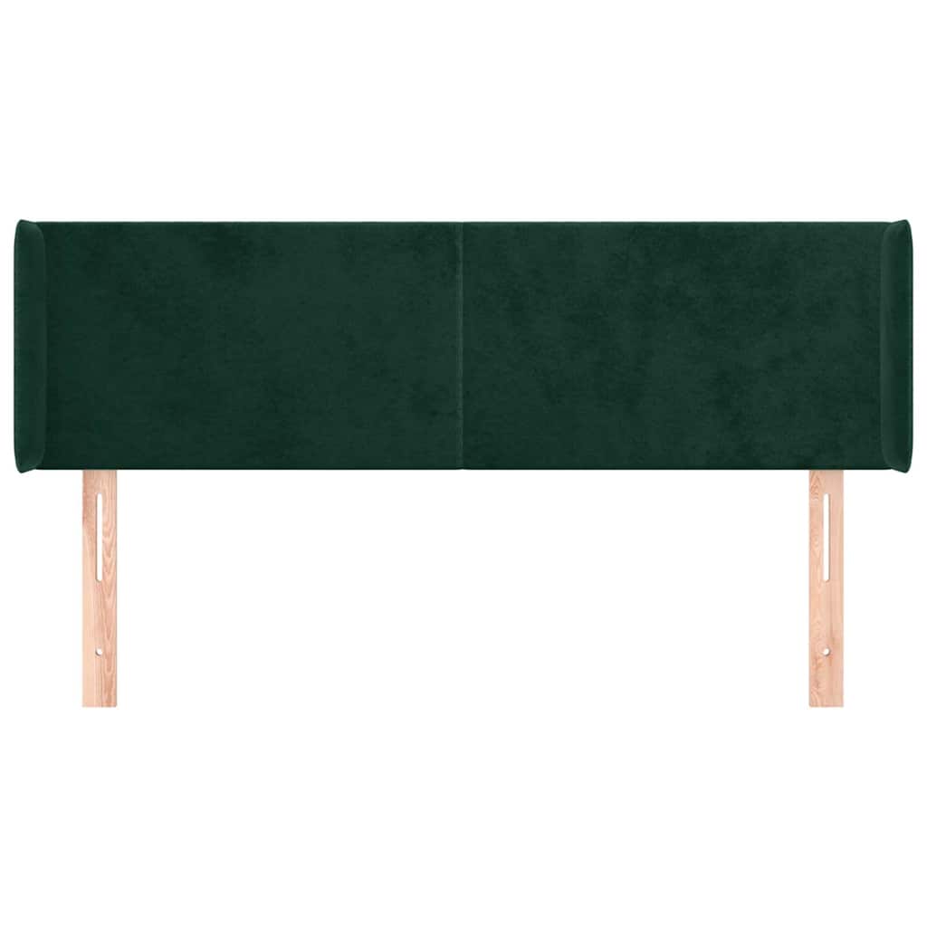 Vidaxl hoofdbord met randen 147x16x78 88 cm fluweel donkergroen