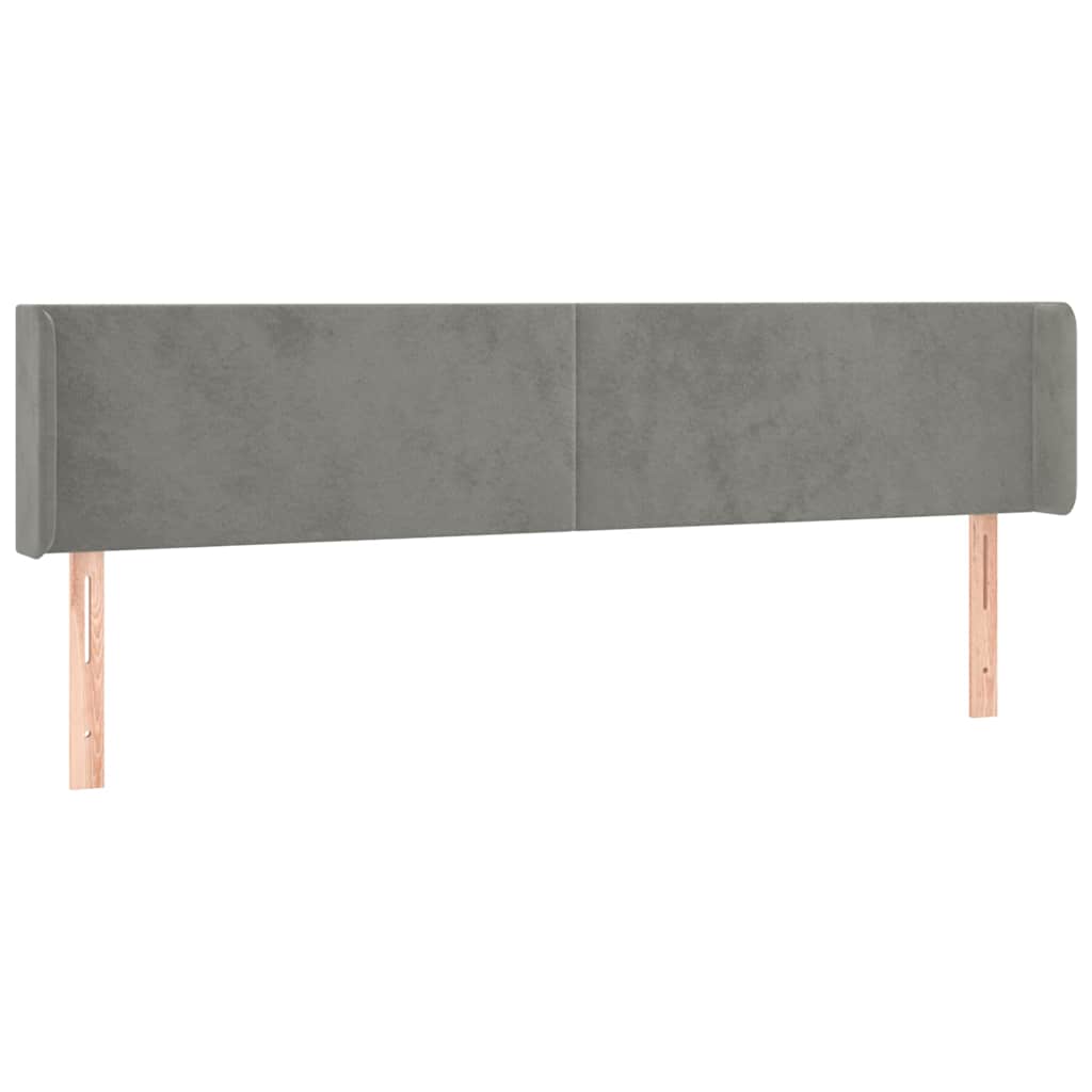 Vidaxl hoofdbord met randen 183x16x78 88 cm fluweel lichtgrijs