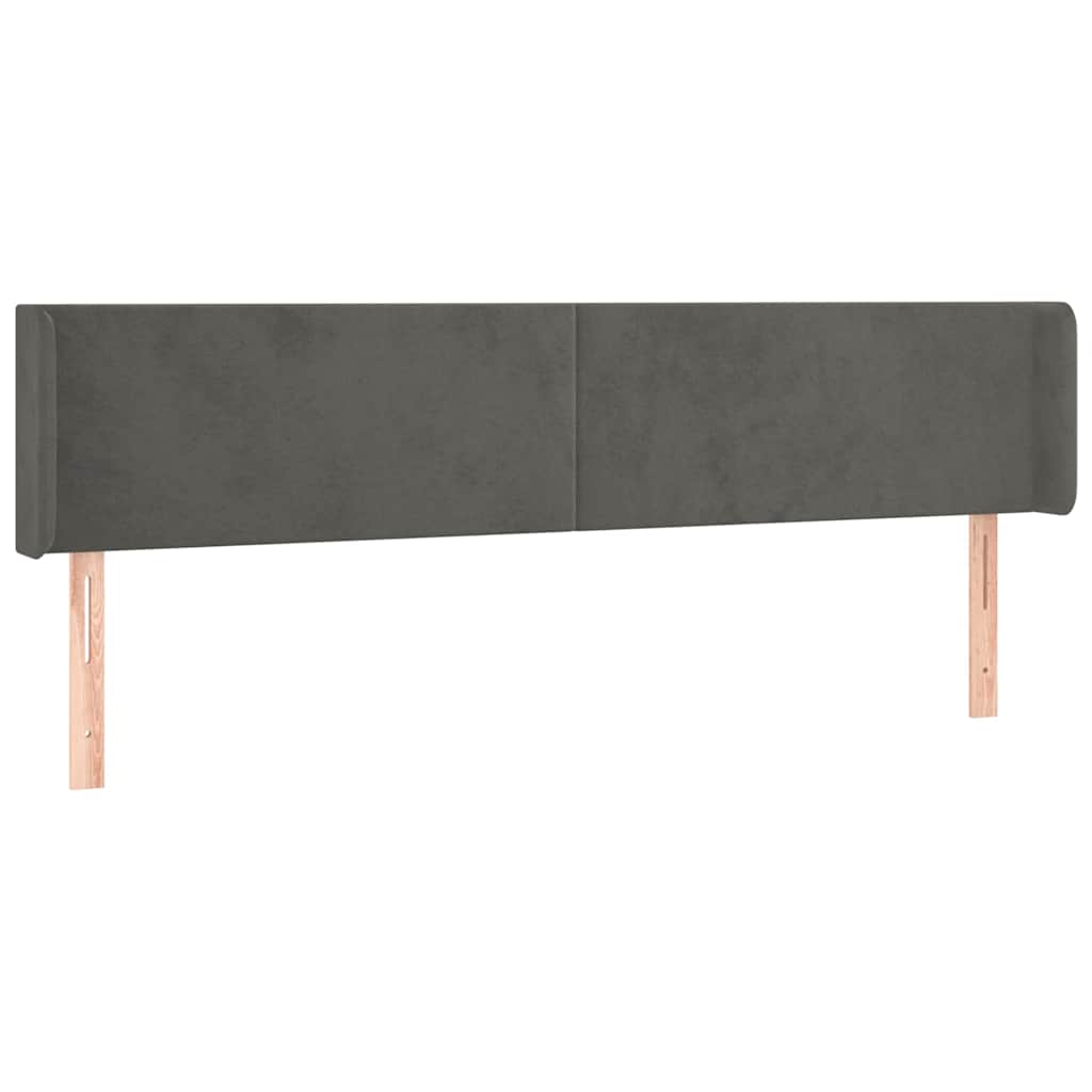 Vidaxl hoofdbord met randen 183x16x78 88 cm fluweel donkergrijs