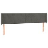 Vidaxl hoofdbord met randen 183x16x78 88 cm fluweel donkergrijs