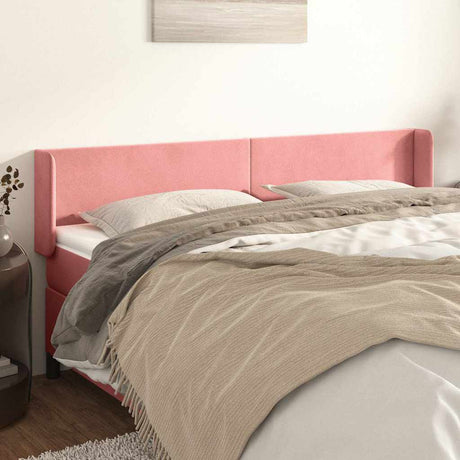 Vidaxl hoofdbord met randen 203x16x78 88 cm fluweel roze