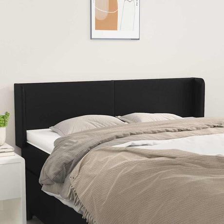 Vidaxl hoofdbord met randen 147x16x78 88 cm kunstleer zwart