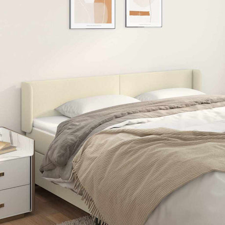 Vidaxl hoofdbord met randen 183x16x78 88 cm kunstleer crèmekleurig