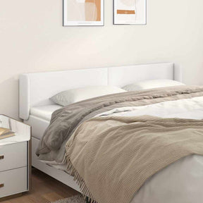 Vidaxl hoofdbord met randen 203x16x78 88 cm kunstleer wit