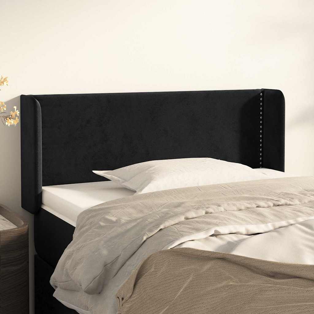 Vidaxl hoofdbord met randen 93x16x78 88 cm fluweel zwart