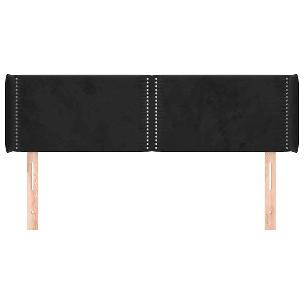 Vidaxl hoofdbord met randen 147x16x78 88 cm fluweel zwart