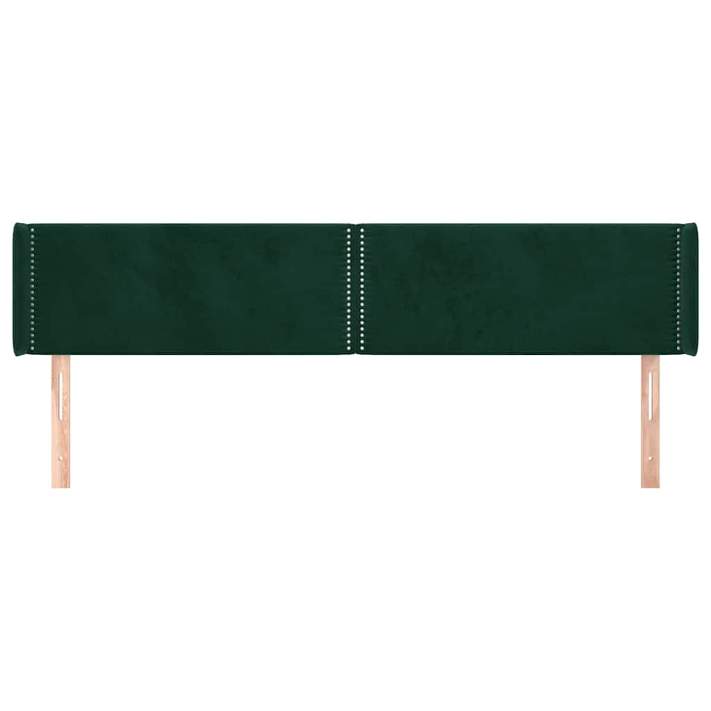 Vidaxl hoofdbord met randen 183x16x78 88 cm fluweel donkergroen