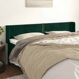 Vidaxl hoofdbord met randen 183x16x78 88 cm fluweel donkergroen