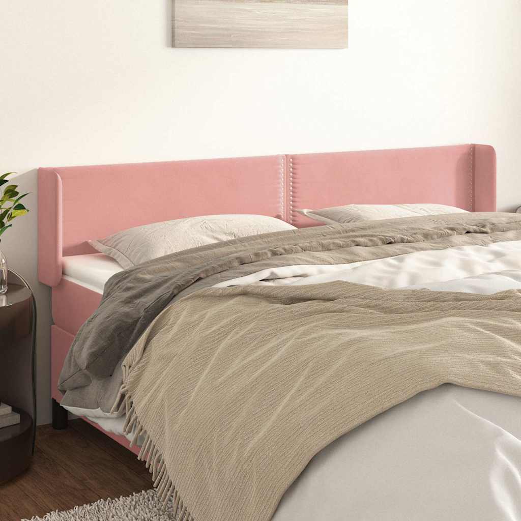 Vidaxl hoofdbord met randen 183x16x78 88 cm fluweel roze