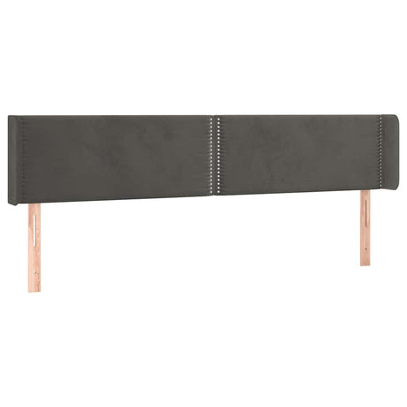 Vidaxl hoofdbord met randen 203x16x78 88 cm fluweel donkergrijs